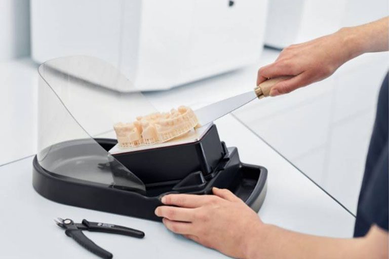 PrimePrint seamlessly integrates with the CEREC system, a chairside CAD/CAM solution for creating dental restorations.